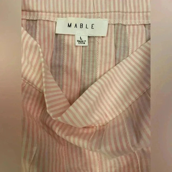 CYNTHIA MIDI SKIRT in Pink and White Stripes Size Large - Picture 8 of 8